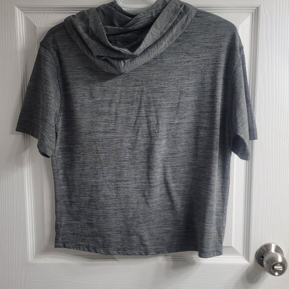 #343 FREE w Purchase Hooded Grey Crop Top - Picture 2 of 4